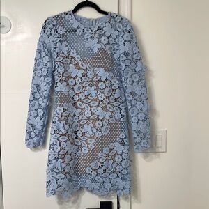 Elegant Blue Lace Dress
